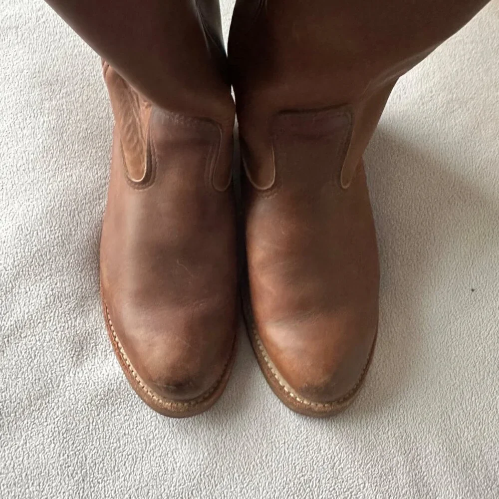 Vtg Red Wing Boots Mens 8.5 E Womens 10 Pecos 1155 Pull On Leather Nail Head Sol